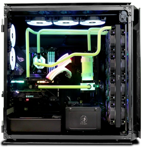 Cooler Master HAF X Case Custom Water Cooled Gaming PC Build - Liquid  Cooling in a Modified Computer 